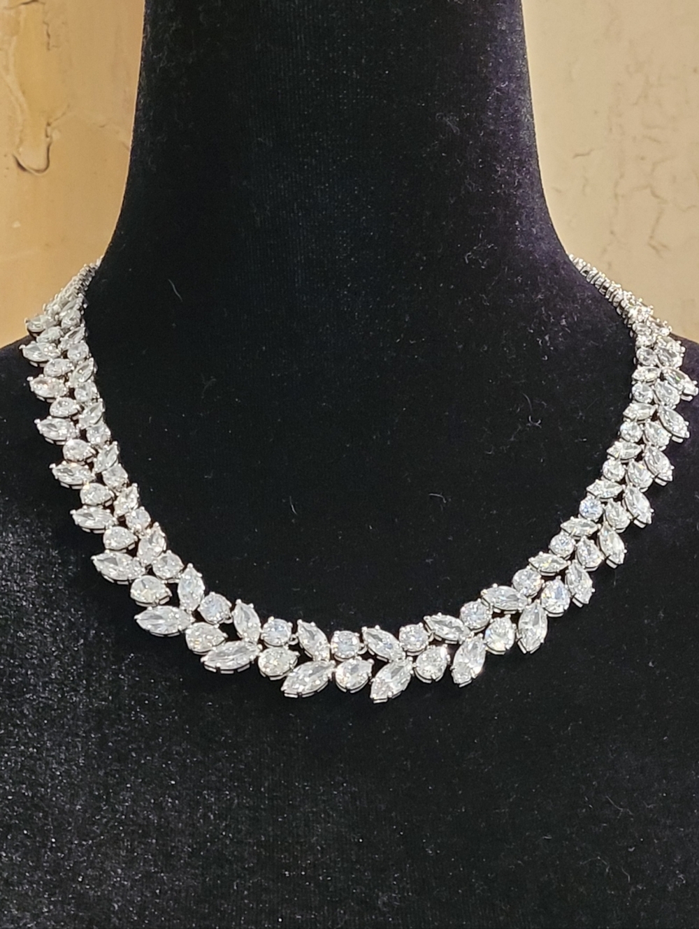 Diamond Lab Grown Floral Wreath Tennis Necklace Sparkle Charles Winston Dazzling